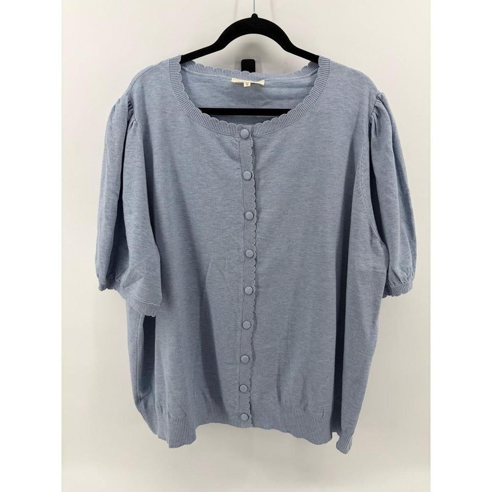 La Vila Milano Milan Via Montenapoleo, Short Sleeve Round Neck Cardigan 3X